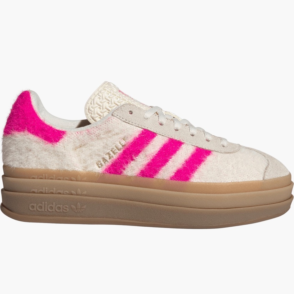 💓 ADIDAS GAZELLE BOLD PINK CREAM FUR 💗 - Picture 3 of 4